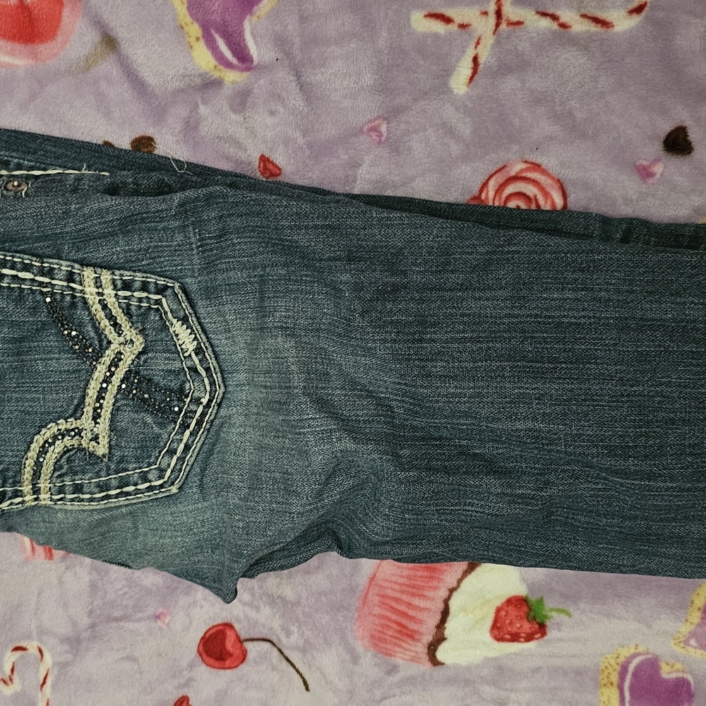 Women's Blue Jeans with Embellished Pockets